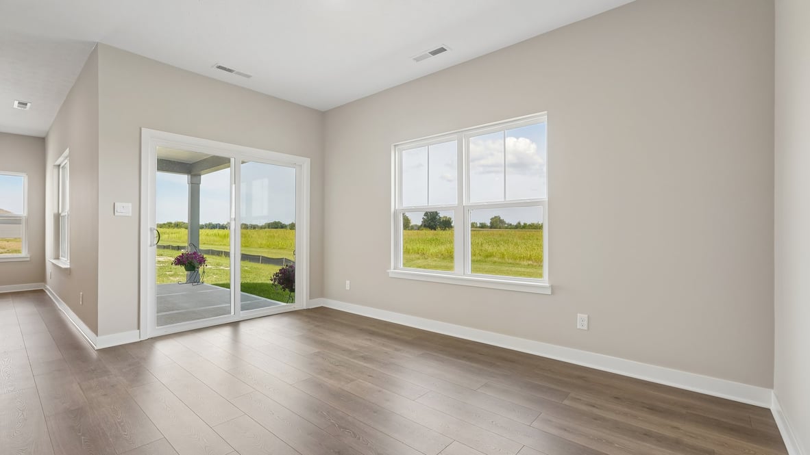 dining room with patio door