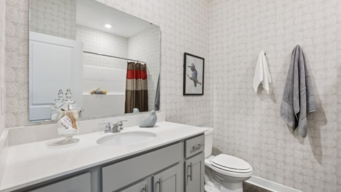 bathroom with shower and tub combo