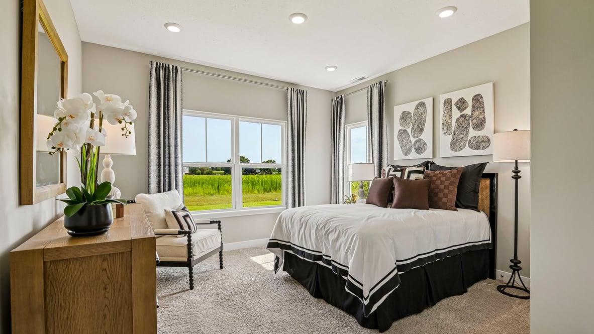 bedroom with two windows