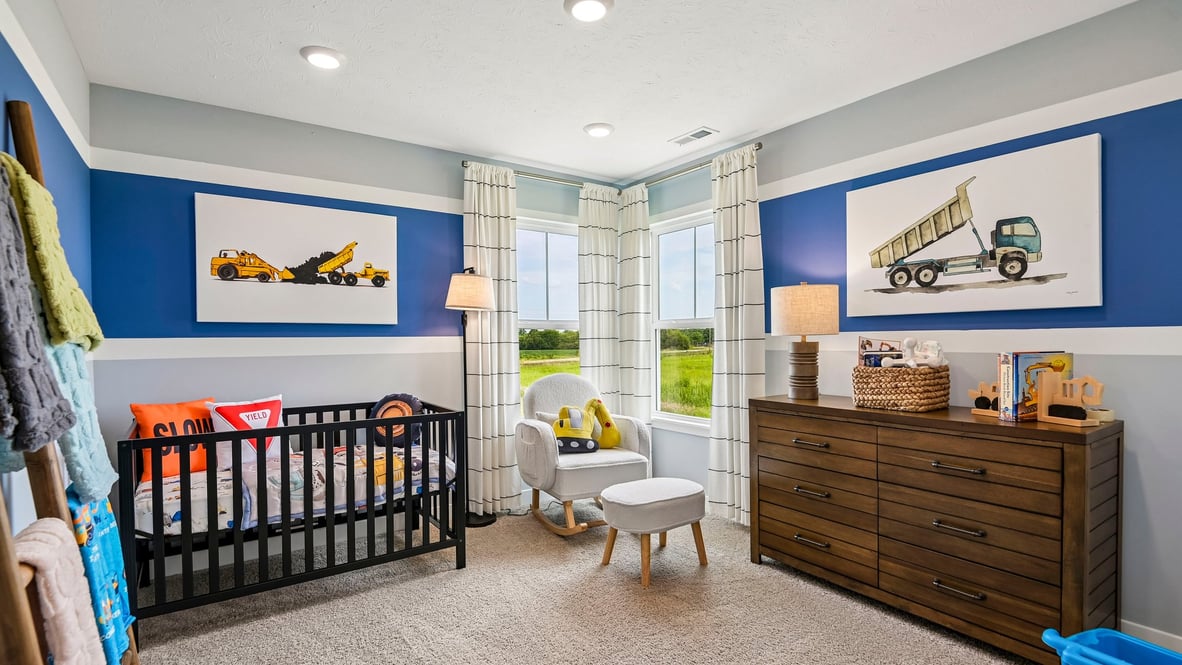 bedroom with 2 corner windows