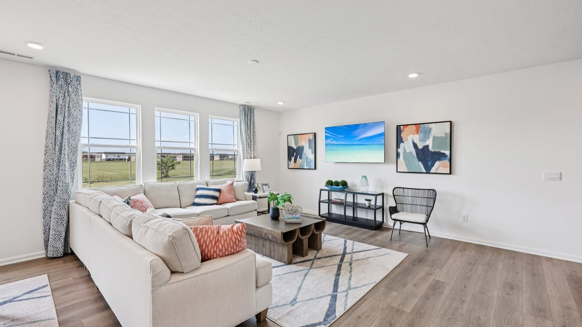 great room with natural light