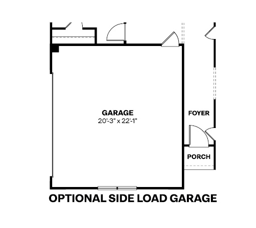 side load garage option on Chatham plan