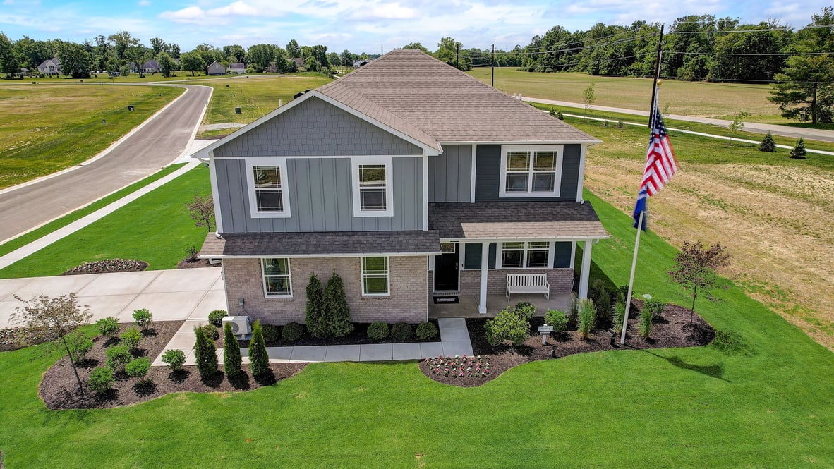 aerial view of the home