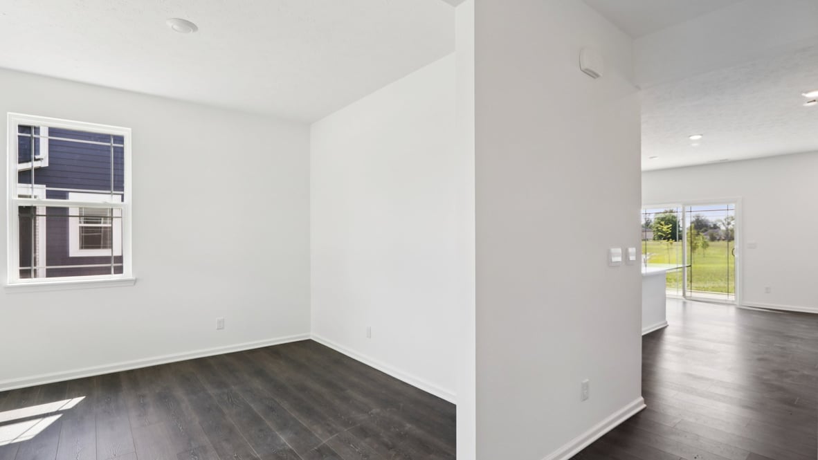 Formal dining room next to the entrance of the home