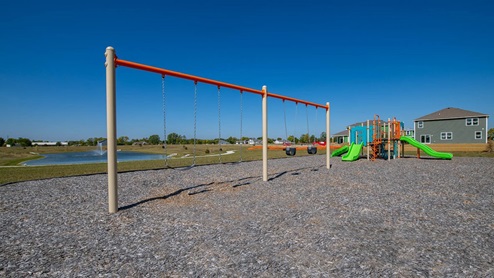 Kids will enjoy the playground swings