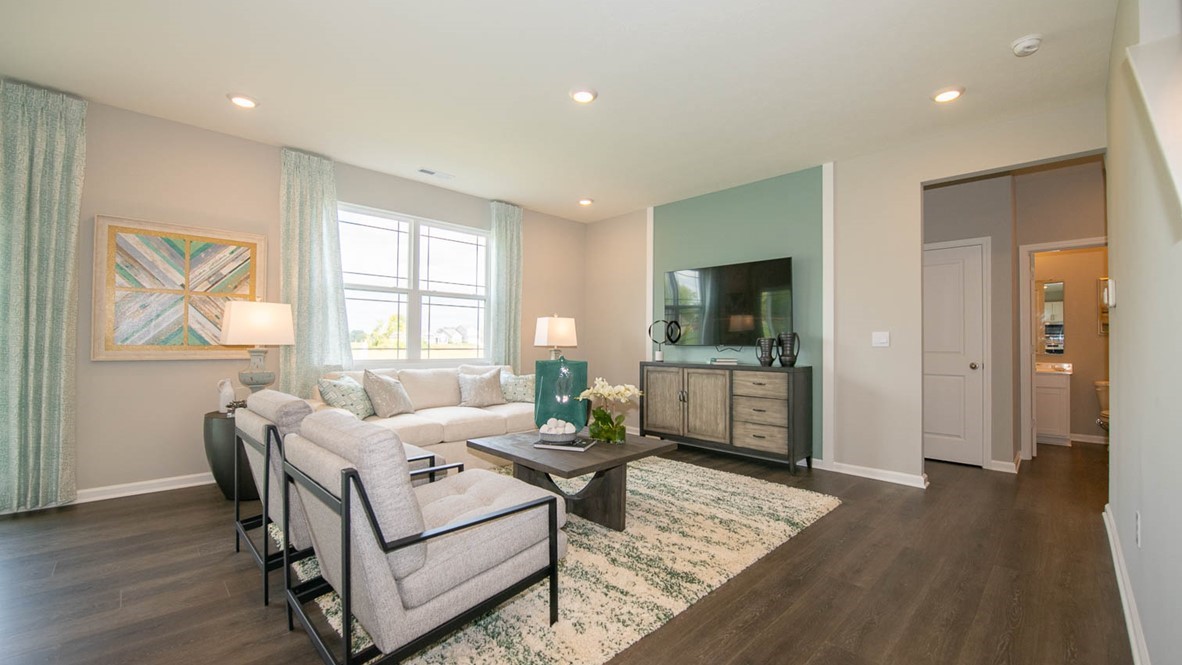 great room with large windows