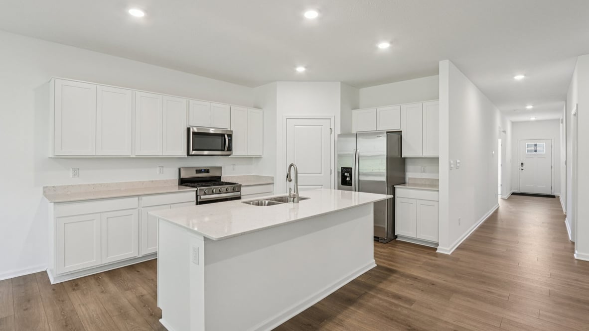 kitchen with large center island