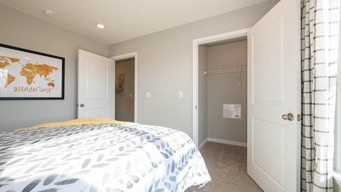 Generous closet space is a feature of the second bedroom