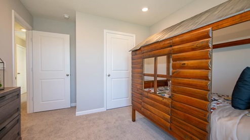 Generous closet space is a feature of the third bedroom