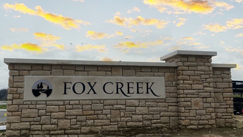 Entry monument to Fox Creek