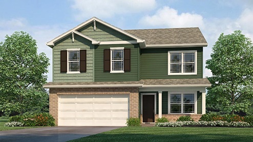 The Bellamy a 2 story newly constructed home for sale with 4 bedrooms 2.5 bathrooms and study/home office.