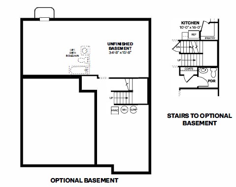 optional basement and stairs