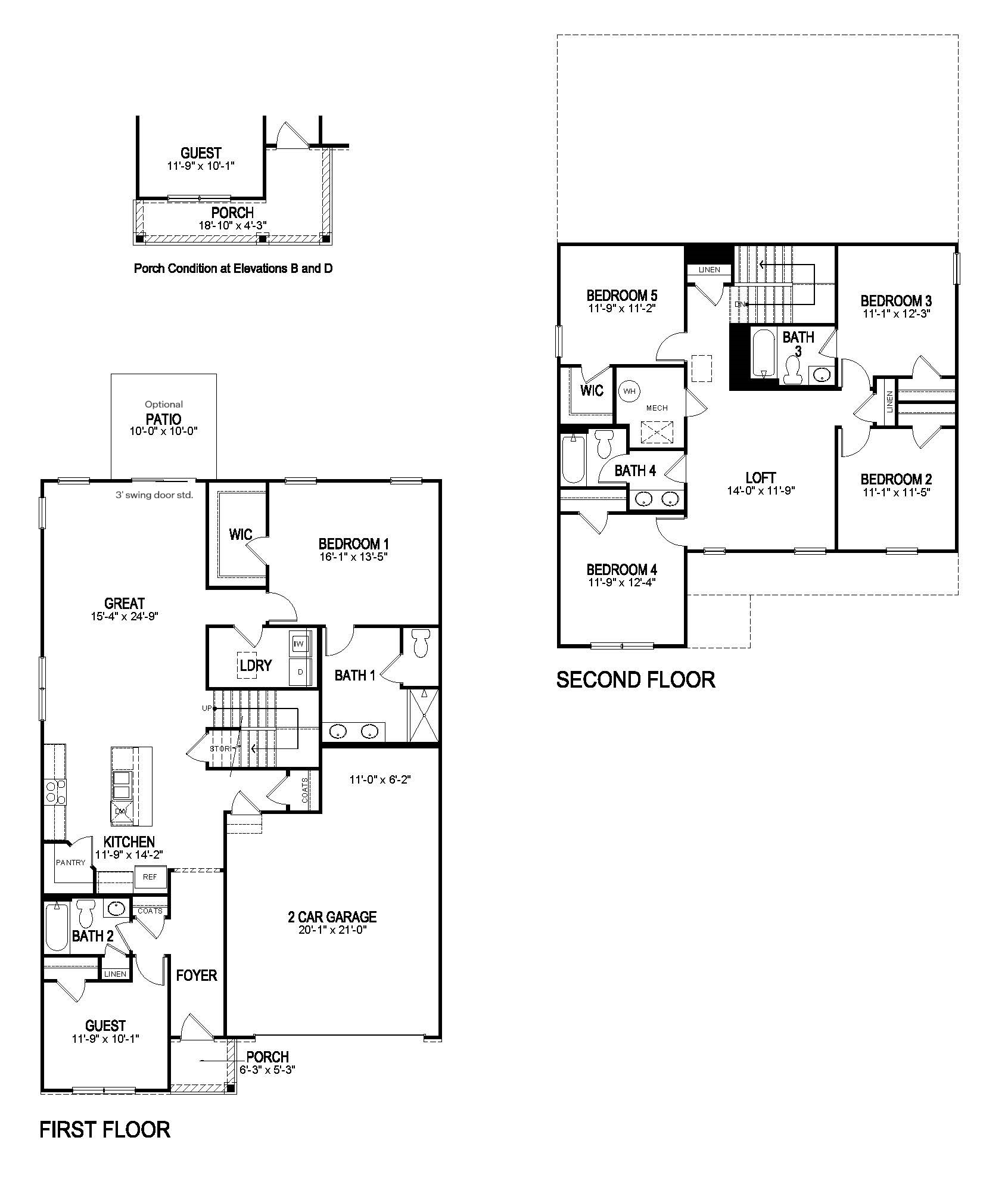 Introducing the Dennis, an ideal 2,729 square foot 2-story home with 5 bedrooms, guest bedroom/den, 4 full baths, loft, and a 2-car garage