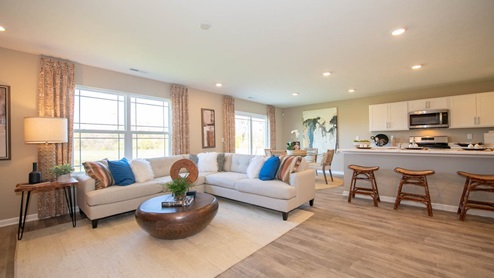 great room with natural light