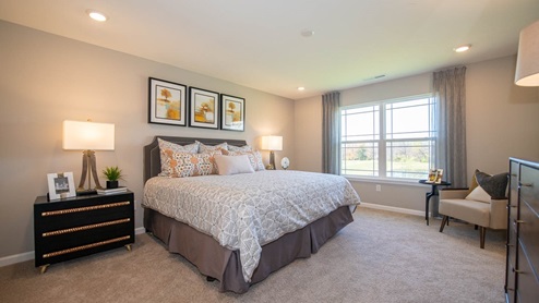 primary bedroom with large windows