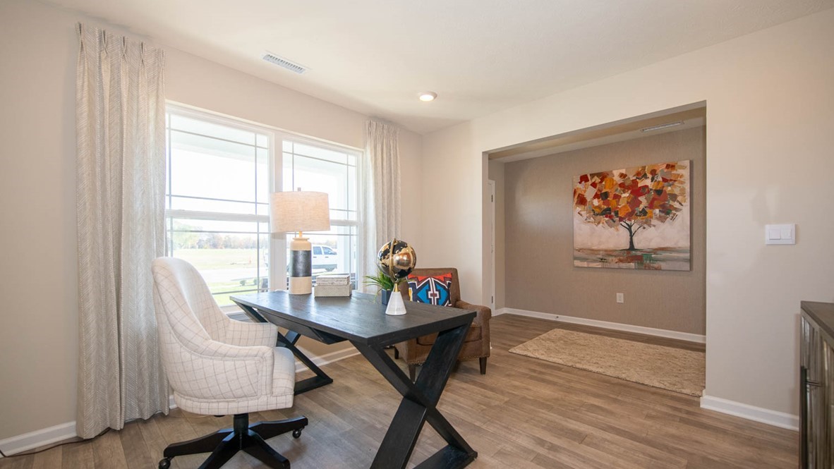 a spacious study, perfect for a home office