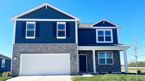 Welcome to the Henley in Summerfield! A beautiful home design featuring 5 bedrooms and 3 baths available in Shelbyville, Indiana. This two-story home provides one bedroom and full bath on the first floor, which is ideal for guests or multi-generational living.