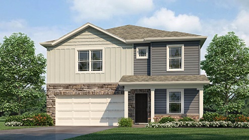 two-story, open concept home provides 4 large bedrooms and 2.5 bathrooms study den playroom large pantry kitchen island seating walk-in closets upper level laundry room