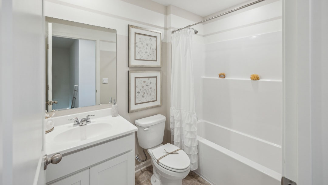 spacious bathroom with shower and tub with lots of storage