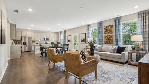 great room open to kitchen