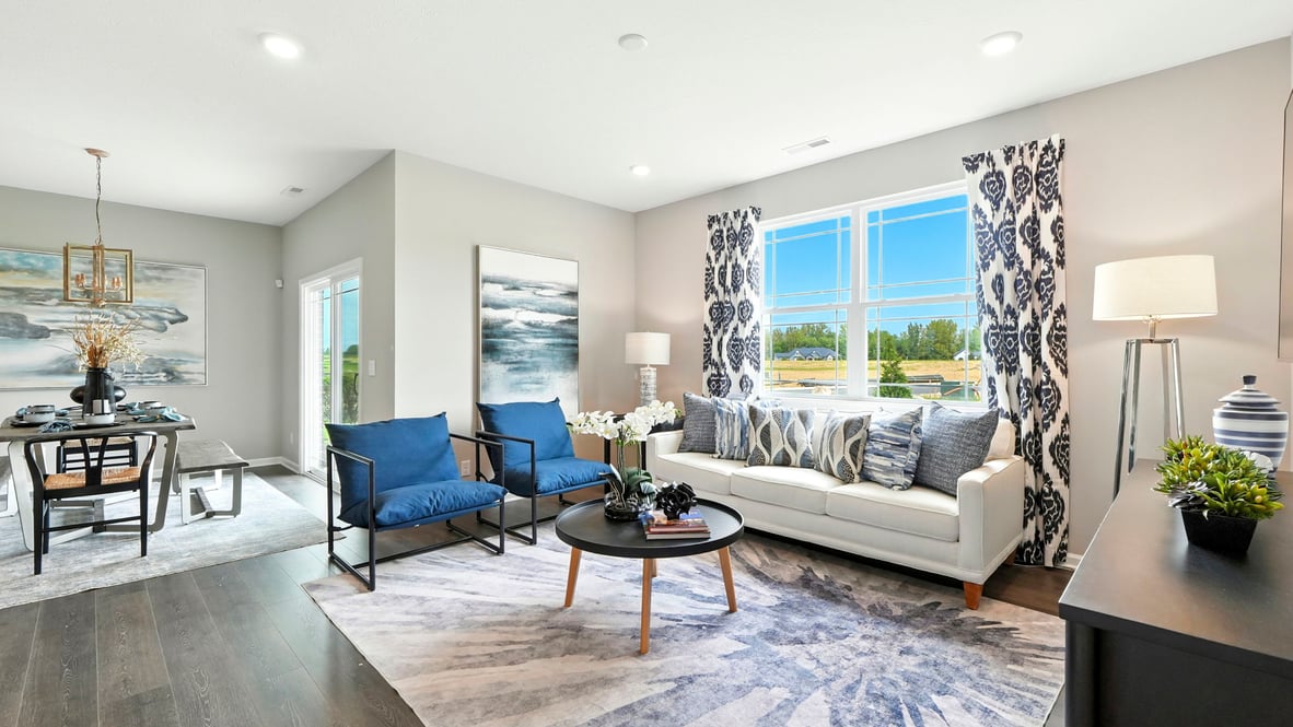 great room with natural light