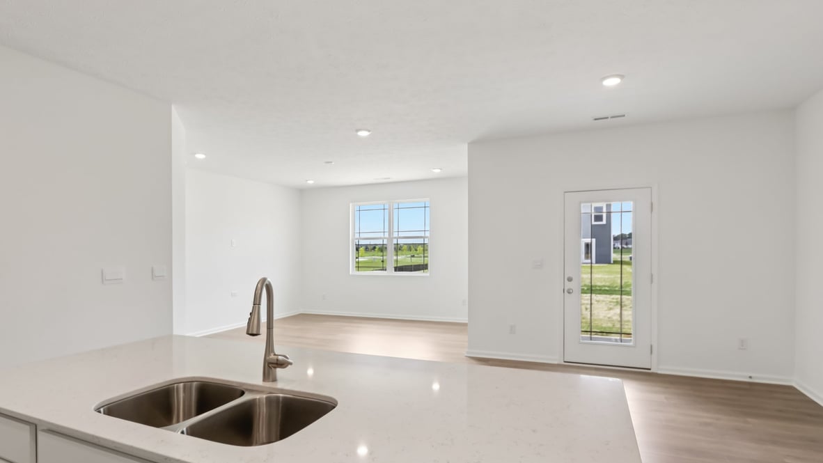 Open concept with the living room, dining room and kitchen next to each other