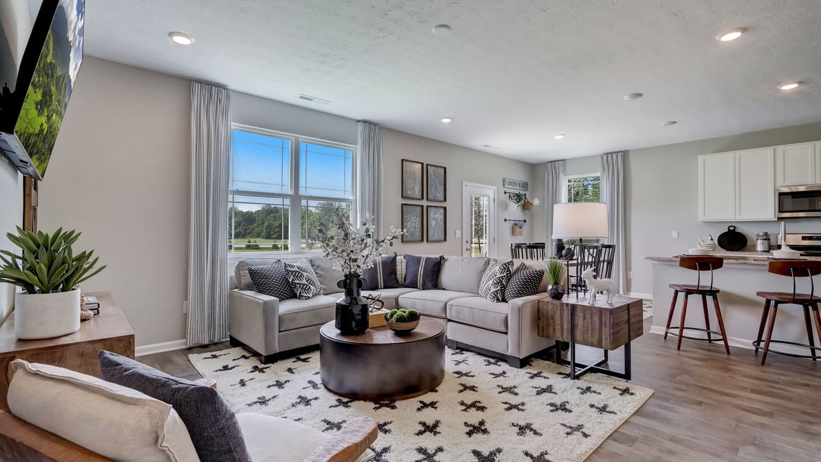 great room with natural light
