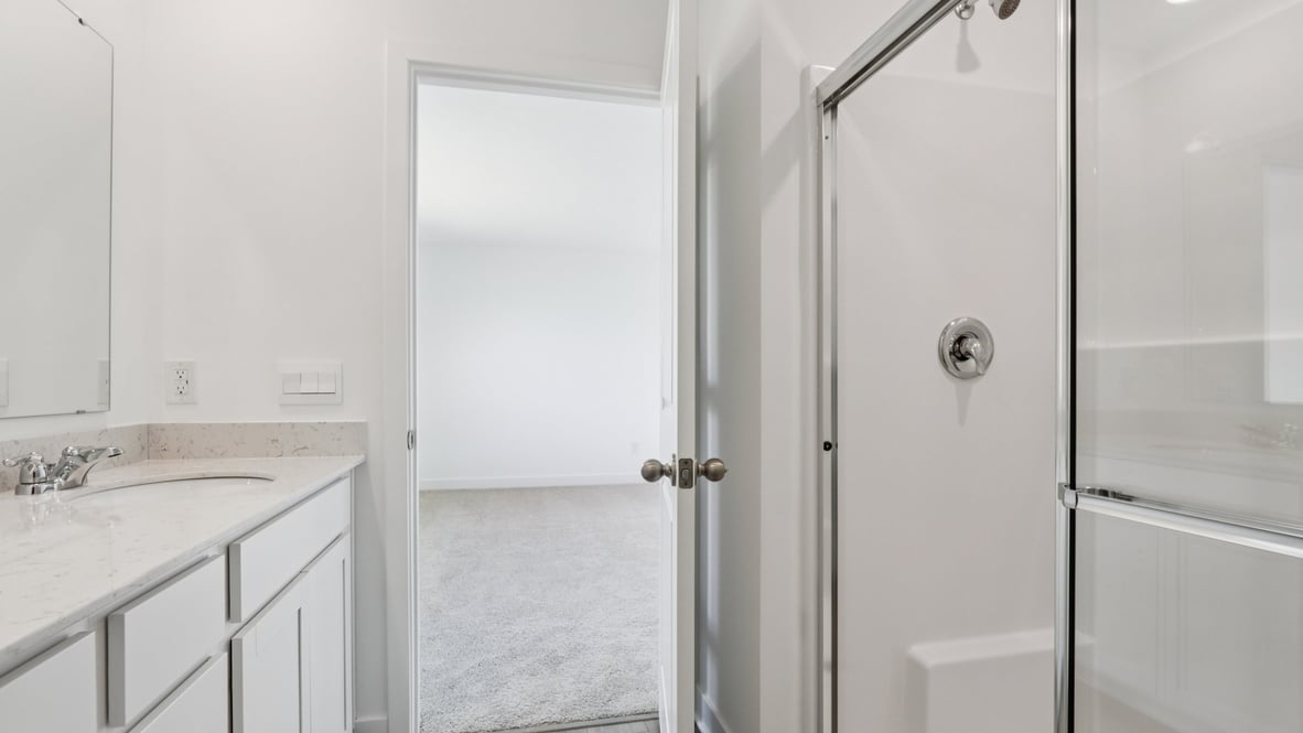 primary bathroom with walk0in shower
