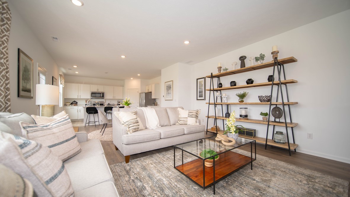 great room with natural light