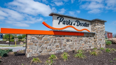 Parks at Decatur entry monument