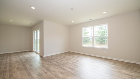 Spacious great room with double window
