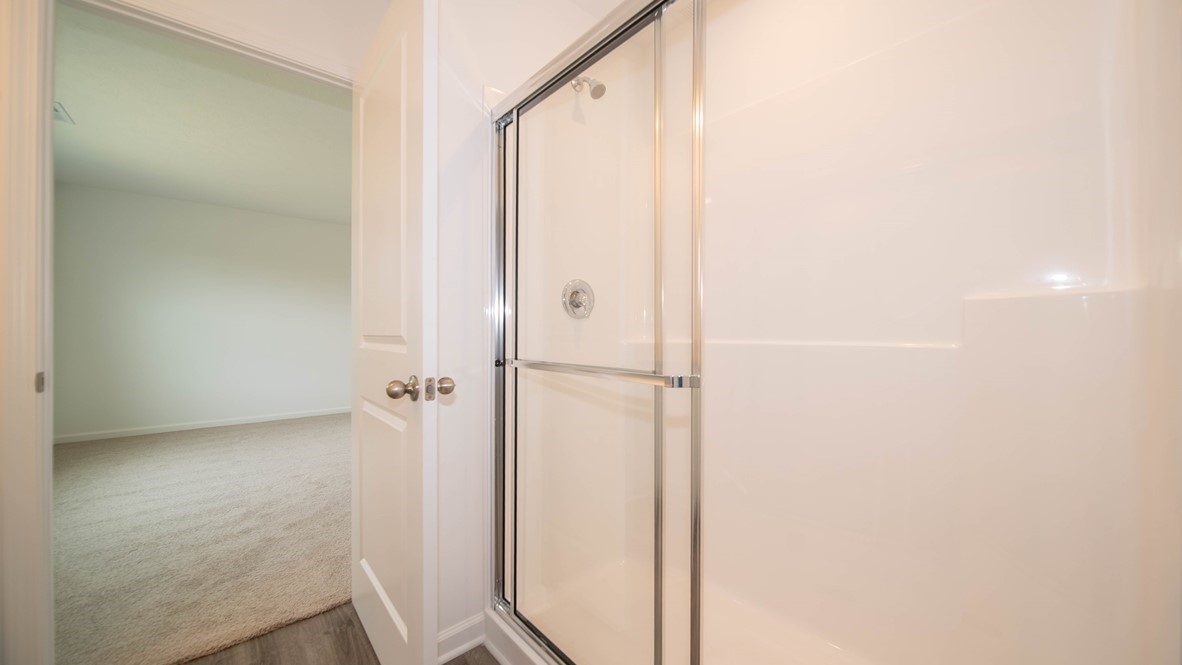 primary bathroom with walk-in shower