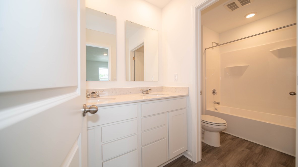 bathroom with dual vanity