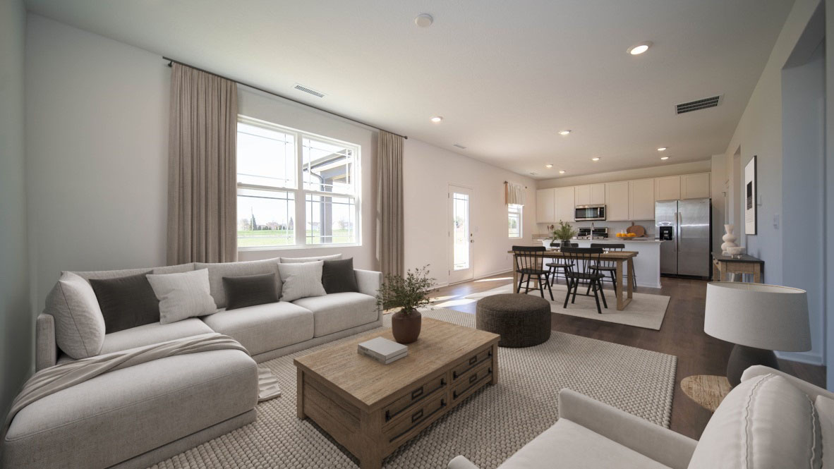 great room with large windows