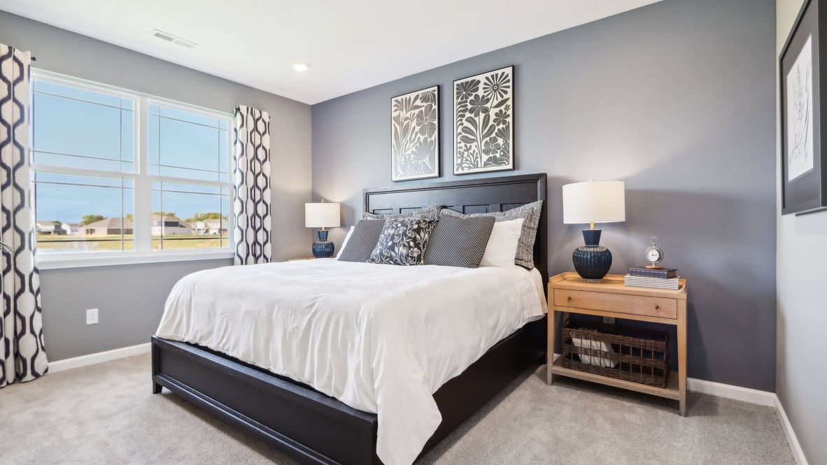 primary bedroom with double windows