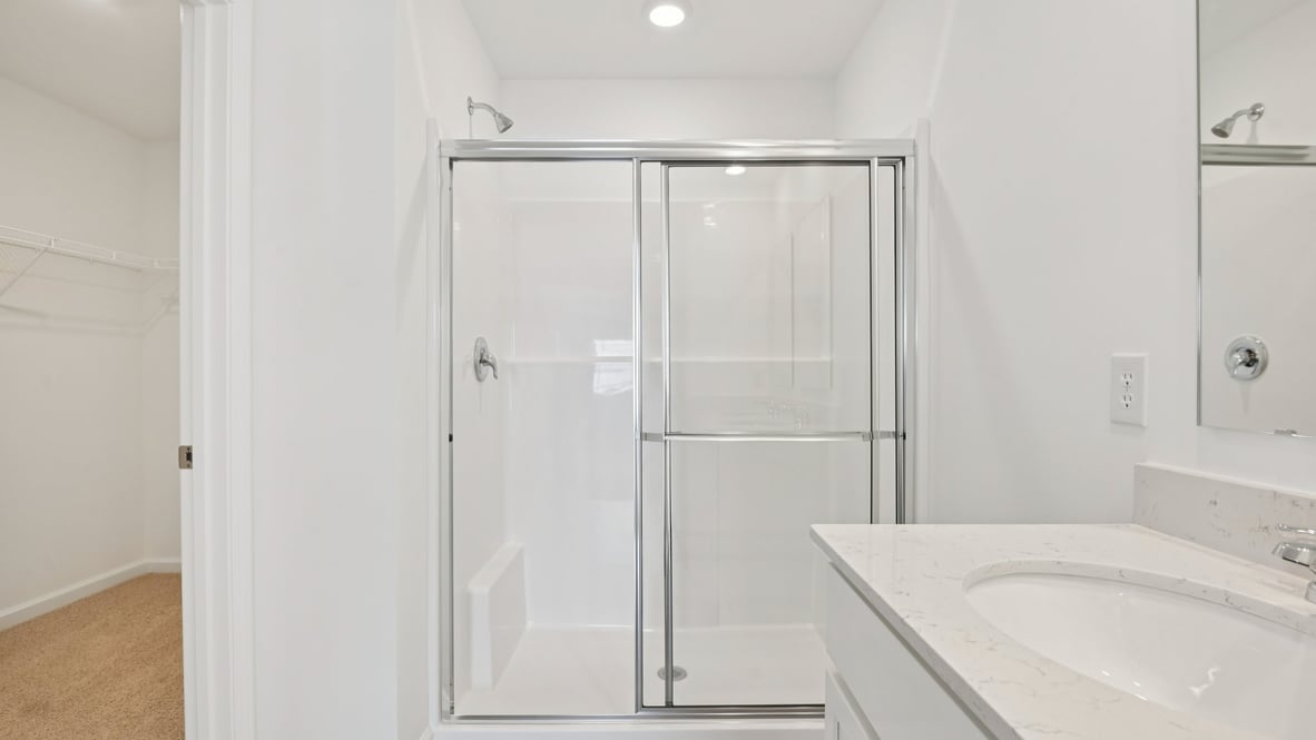 stand up shower in the primary bathroom