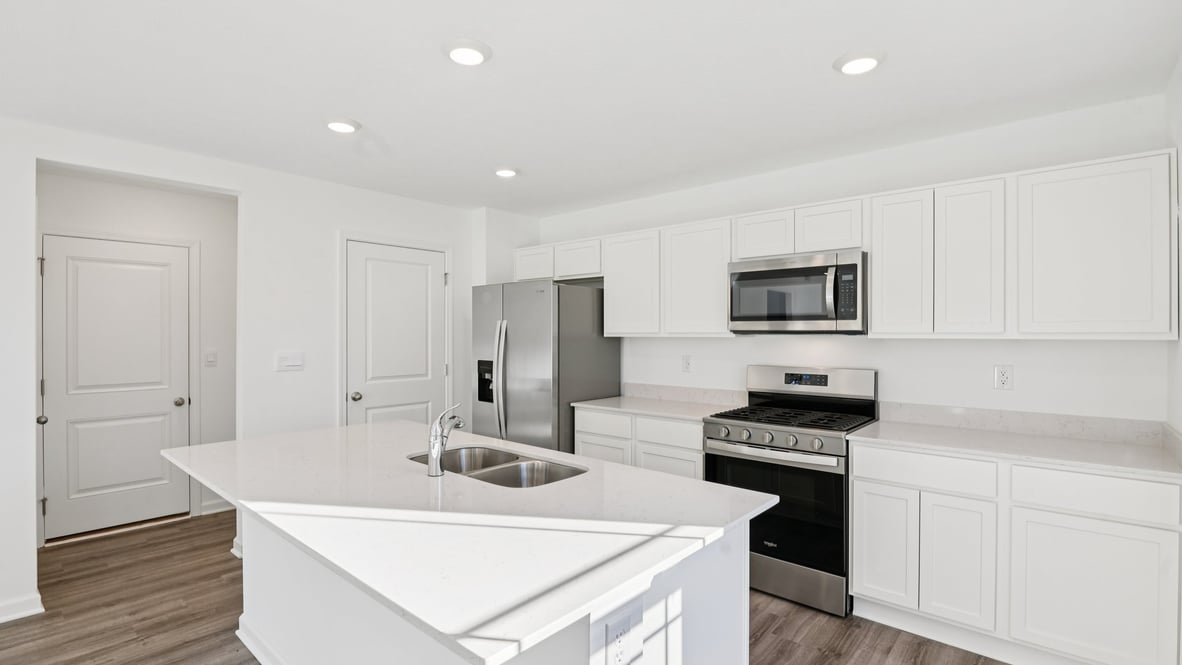 spacious kitchen island