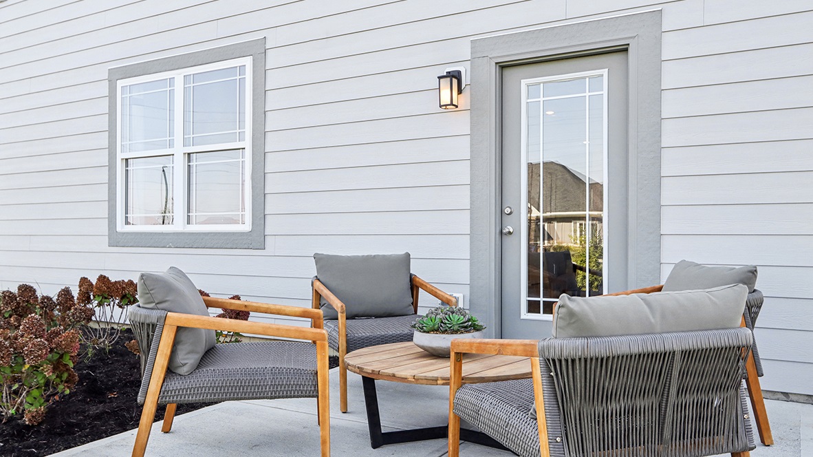 patio on the back of the home