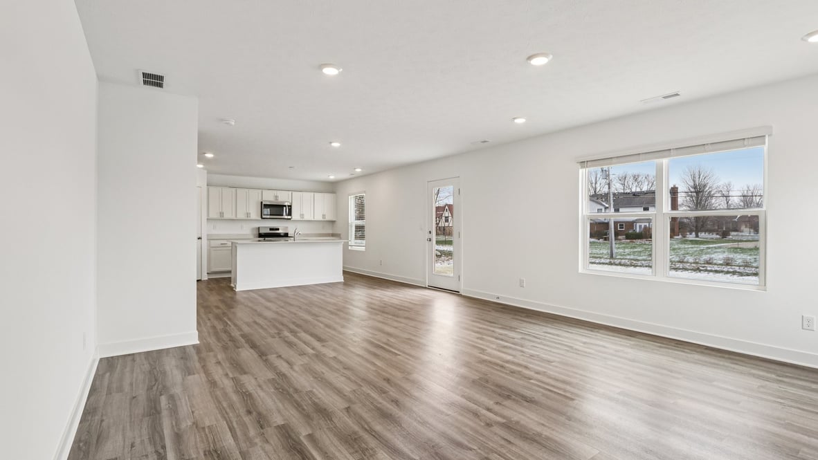 great room with large windows