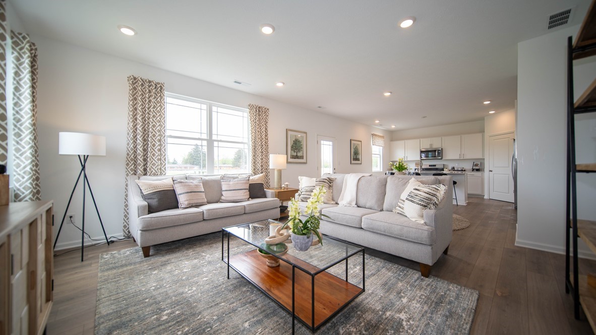 great room with large windows