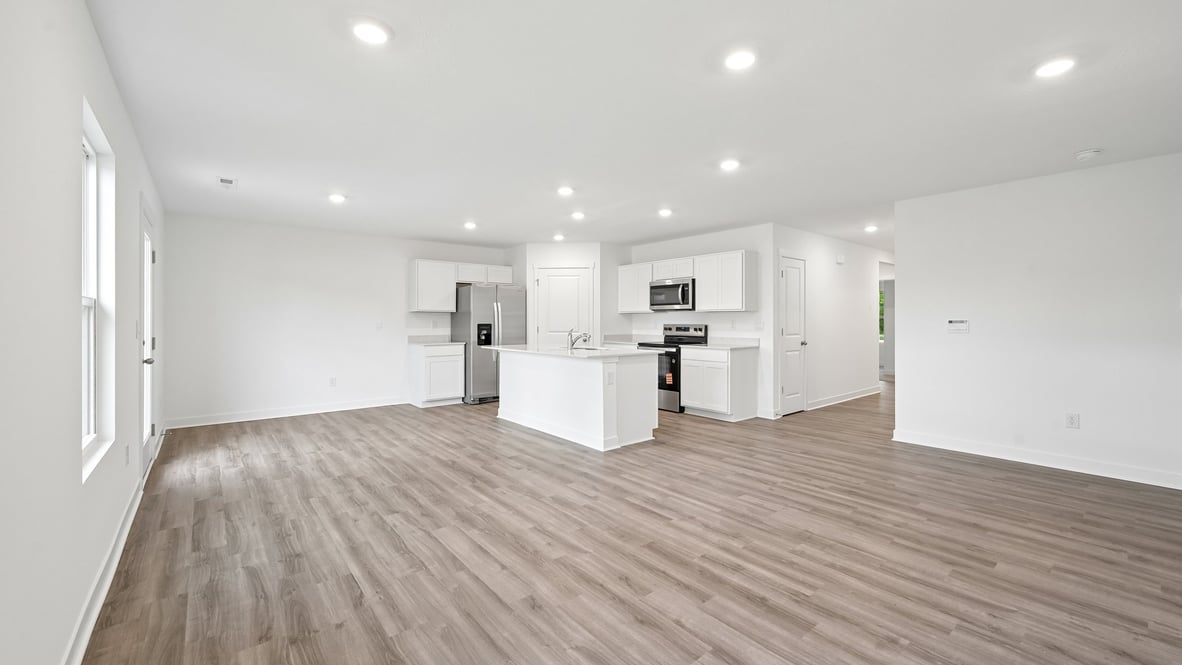 kitchen and great room