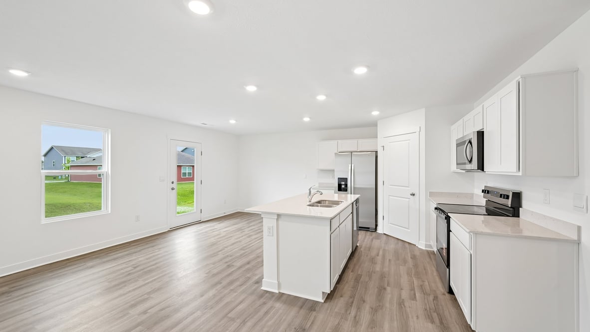 kitchen and great room