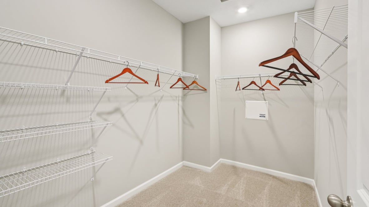 primary closet with shelving