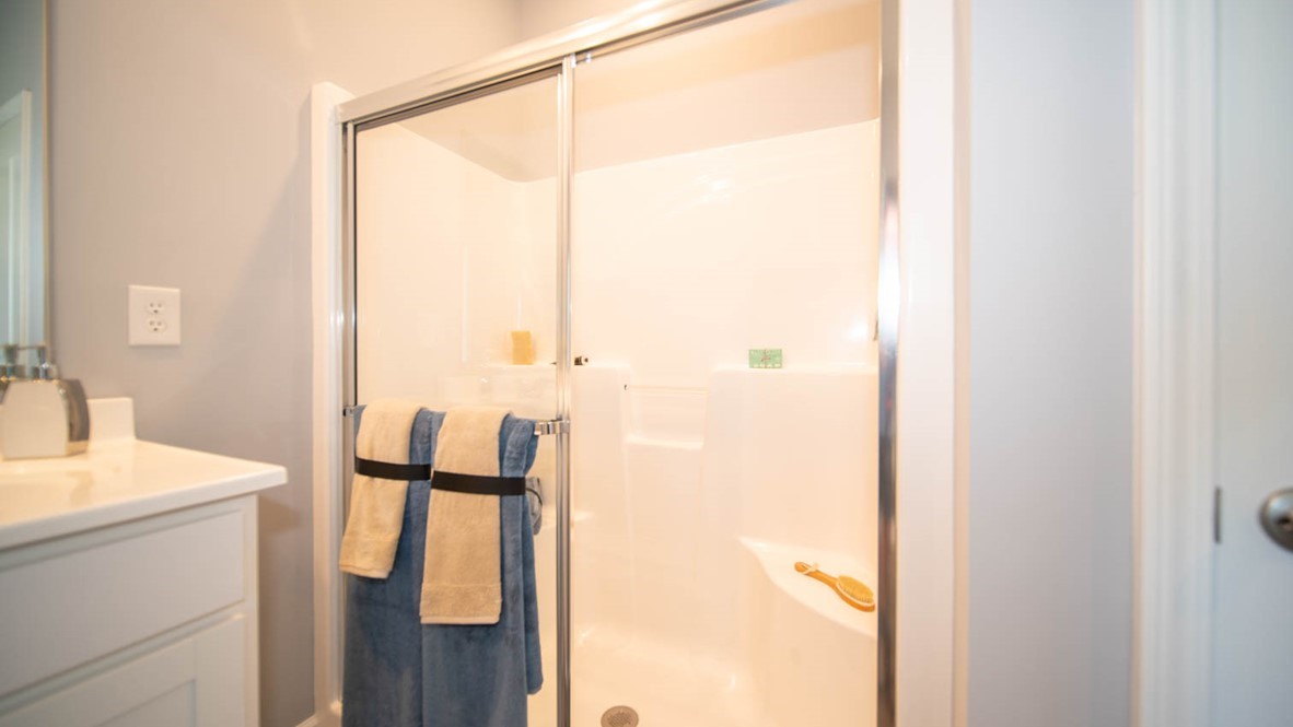 primary bathroom with large, walk-in, shower