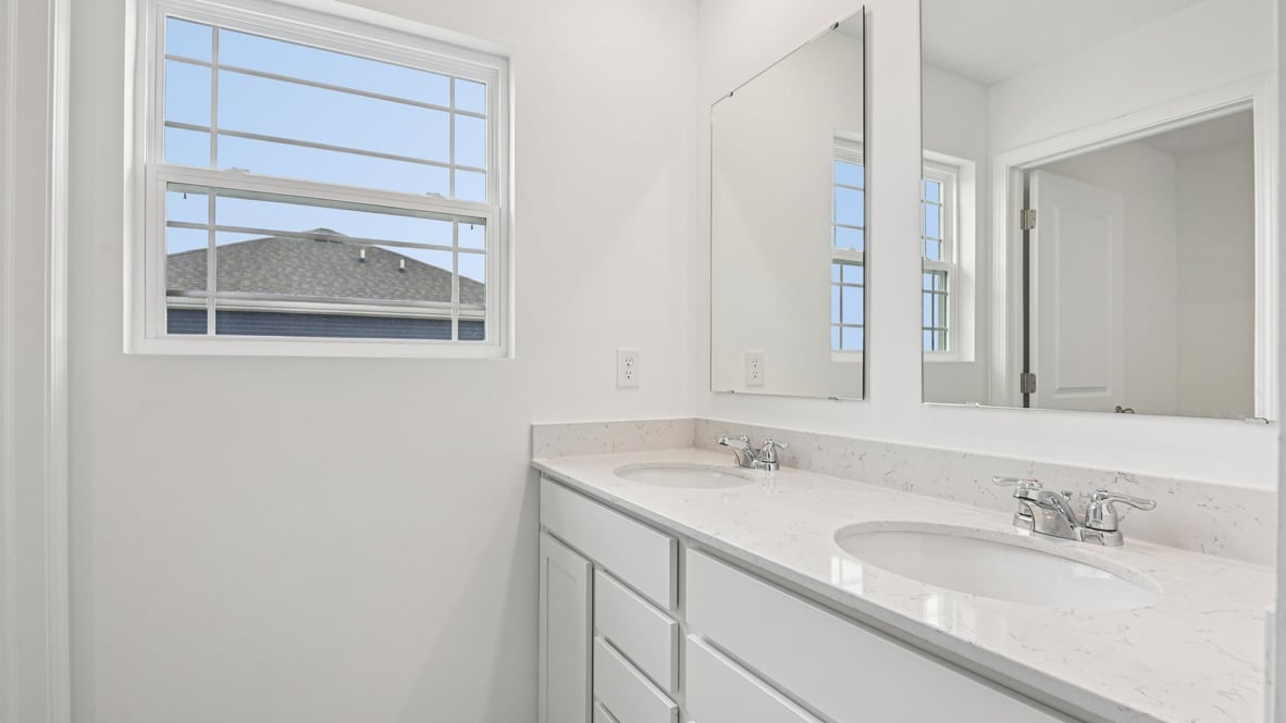 bathroom with dual vanity