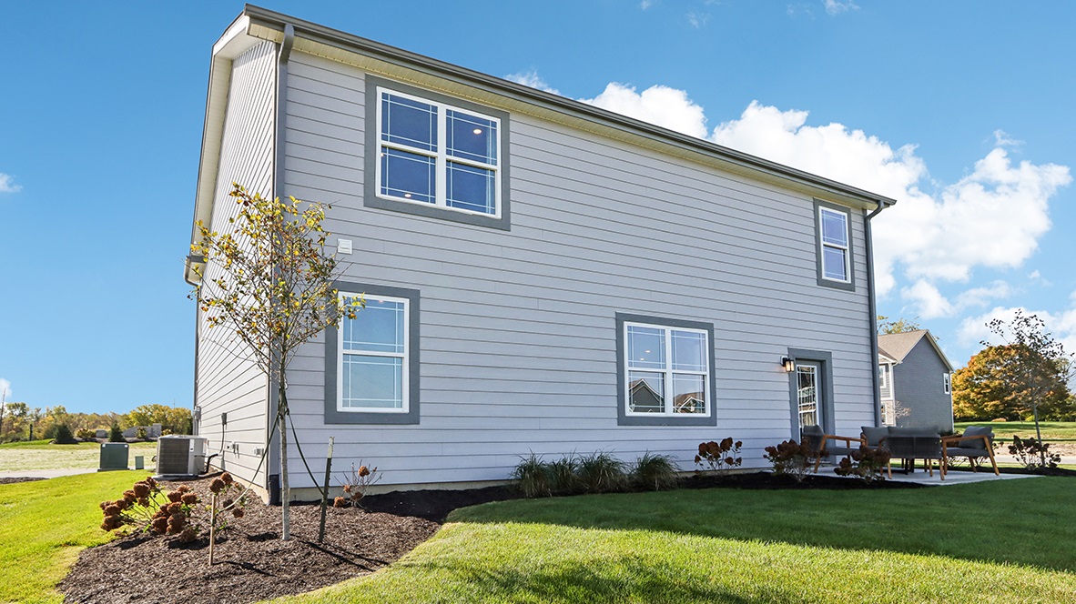 Rear exterior of two story home