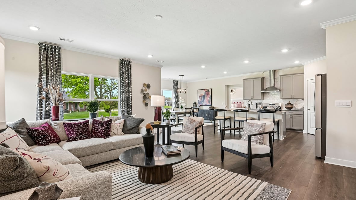 open concept gourmet kitchen with bar seating