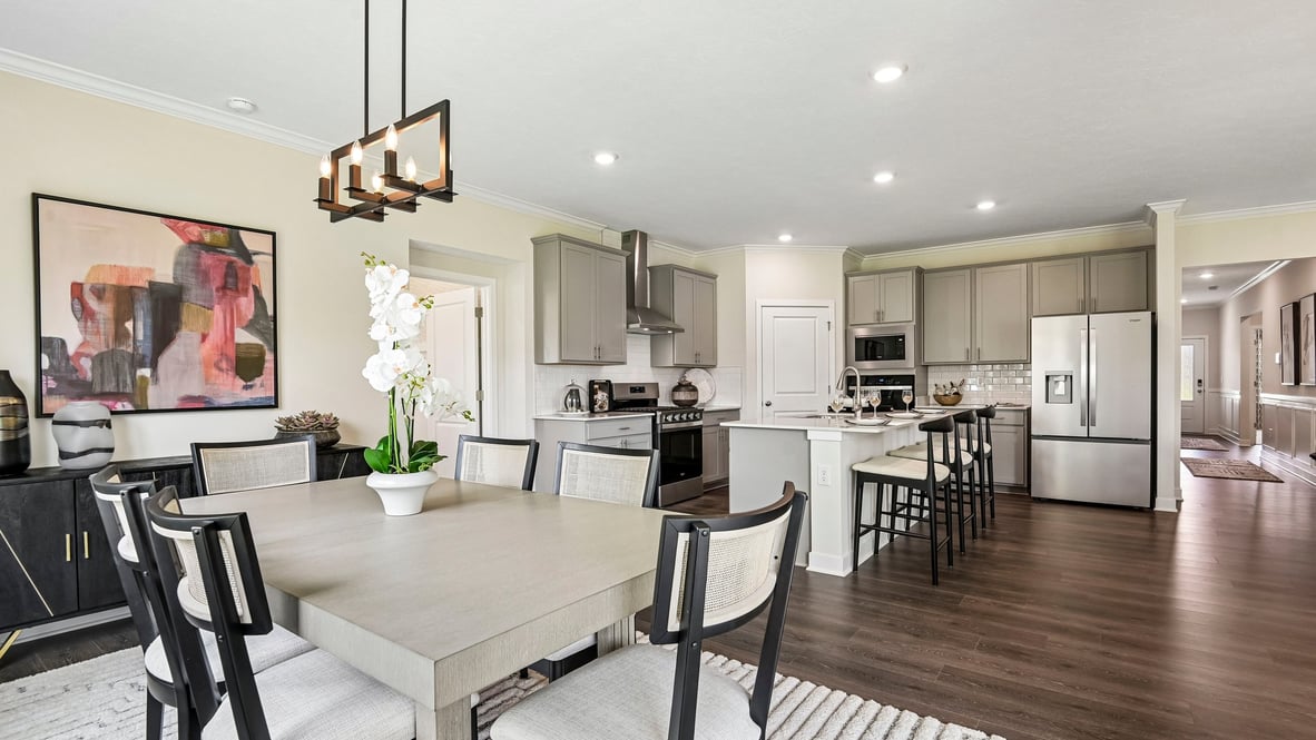 open concept dining and kitchen