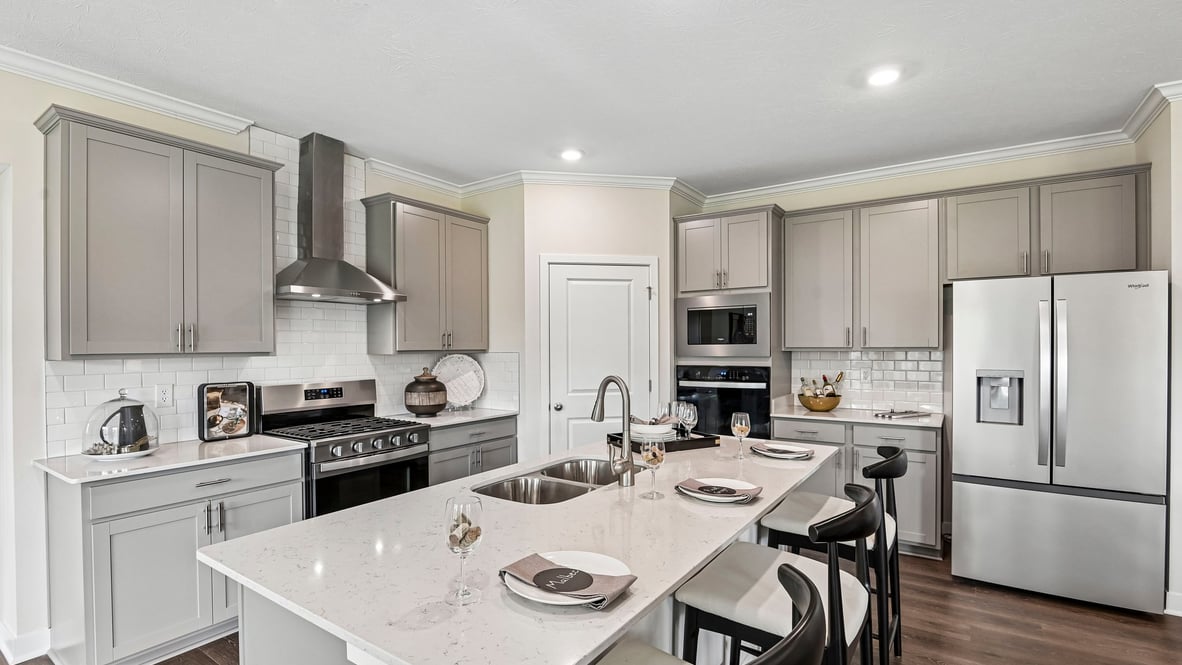 gourmet kitchen with bar seating