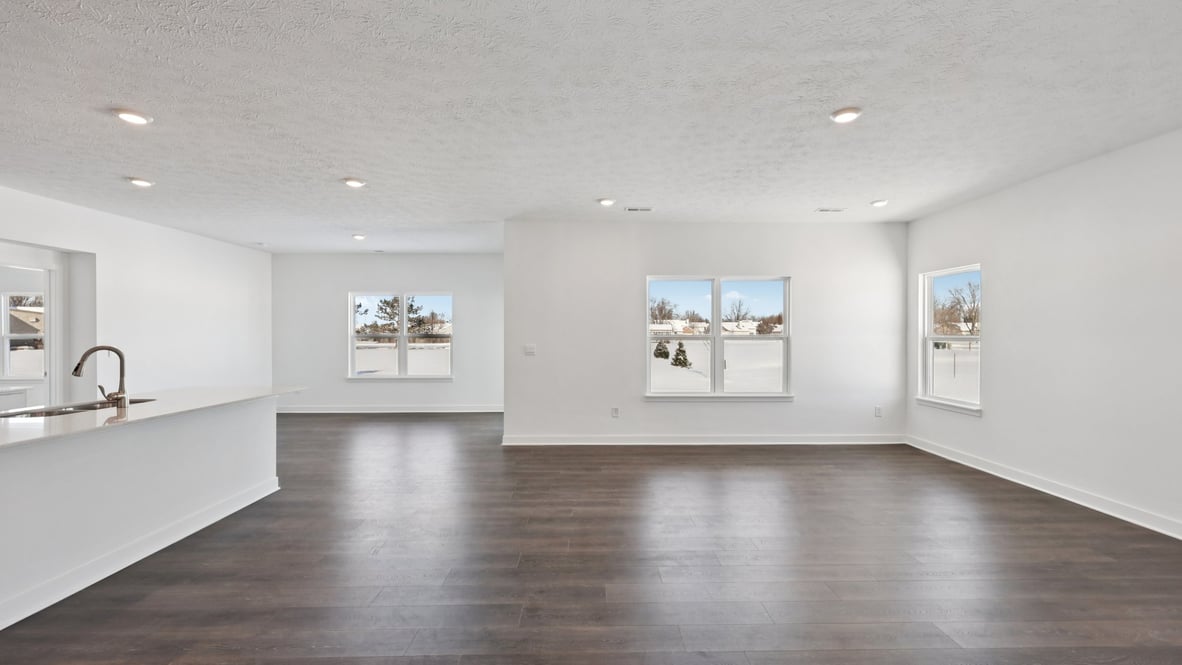 great room with large windows